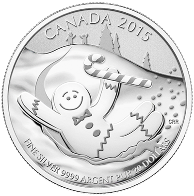 2015 $20 1/4oz Silver Coin Series - GINGERBREAD MAN